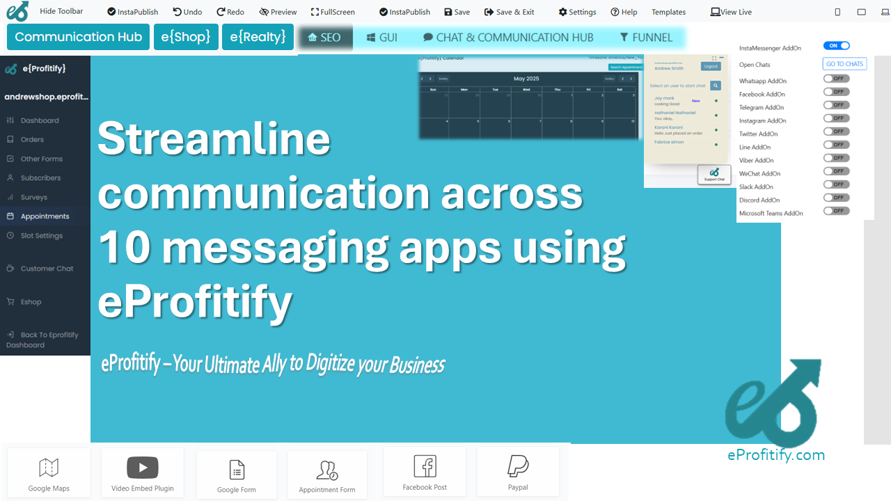 Streamline communication across 10 messaging apps using eProfitify